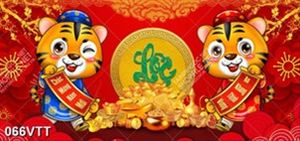 tranh dán tường tài lộc cặp hổ năm nhâm dần 2022