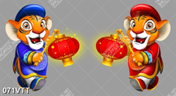 Cặp đôi hổ cầm đèn hoa ngày xuân nhâm dần 2022