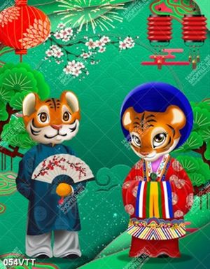 tranh dán tường hổ cao cấp nhâm dần 2022