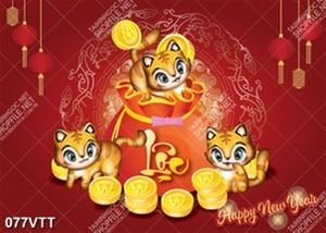 file vector gốc bộ ba hổ 3d bên tiền vàng năm nhâm dần 2022