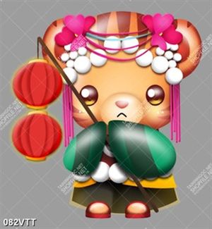 tải file thiết kế nổi bật hổ vàng dân tộc cầm lồng đèn đón tết