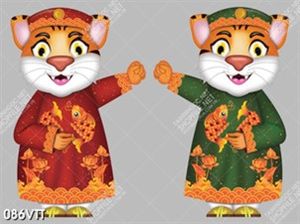 cặp đôi hổ mặc áo dài cá chép đón năm mới nhâm dần 2022