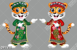 AI, EPS thiết kế hổ mặc áo dài độc đáo nhâm dần 2022