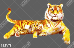 tranh treo trang trí mẹ con nhà hổ vằng