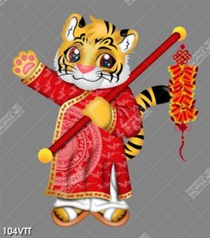 file AI, EPS thiết kế hổ vằng cầm pháo đón tết 2022