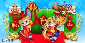 background đội hổ múa lần ngày tết nhâm dần 2022