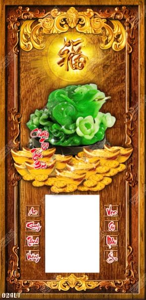 tranh lịch gỗ treo tường ếch ngậm tiền vàng ngọc