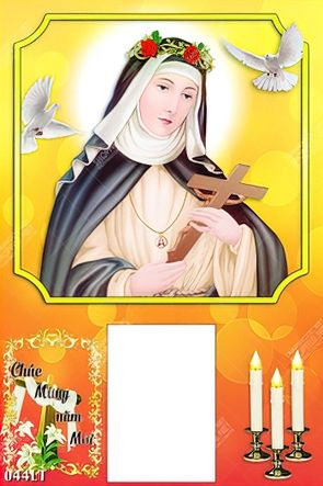 download file PSD tranh lịch thánh Nữ Teresa