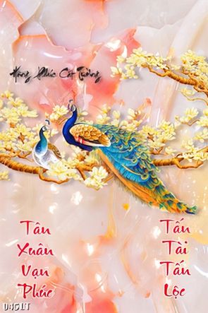 mẫu trang trí tranh lịch PSD 3d Hồng Phúc Cát Tường