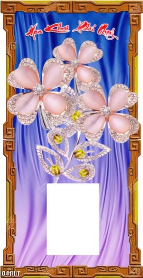 tranh lịch 3d Hoa Khai Phú Quý treo tường