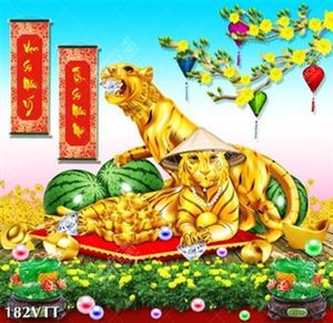 file thiết kế đồ hoạ chuẩn tranh hổ vàng phát tài