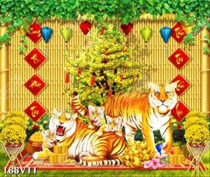 download bộ tranh dán tường gia đình ngũ hổ