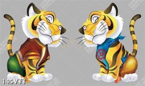 vector AI, EPS cặp đôi hổ vui vẻ  chúc tết nhâm dần