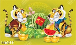 vector tranh hổ dân gian cung chúc năm mới nhâm dần