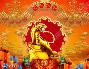 tranh hổ vàng 3d ngậm kim cương tân xuân nhâm dần
