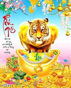 Tranh hổ treo tường đẹp đem lại phú quý năm nhâm dần