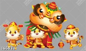 vector Ai, EPS bộ ba chú hổ con chúc têt nhâm dần