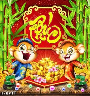 file PSD bộ đôi hổ mặc áo dài cung chúc nhâm dần