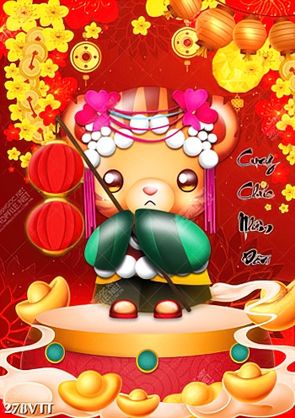 File In bộ tranh trang trí tường siêu dễ thương bé hổ dân tộc nhâm dần 2022