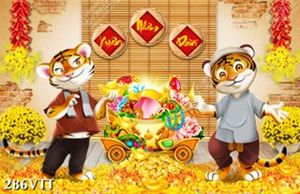 File In tổng hợp file PSD tranh trang trí hổ dân gian treo phòng khách đẹp nhất Tết 2022