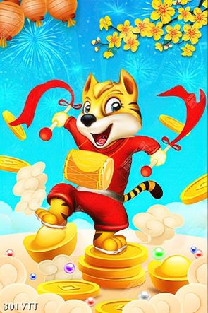 File In Rộn ràng tranh Tết hổ vàng nhảy múa đón Xuân nhâm dần 2022