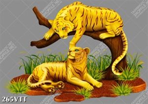 File In tải PSD mẫu bộ đôi hổ vằn nằm trong rừng xanh