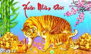 File In tranh mẹ con hổ đón tết đến xuân về nhâm dần 2022