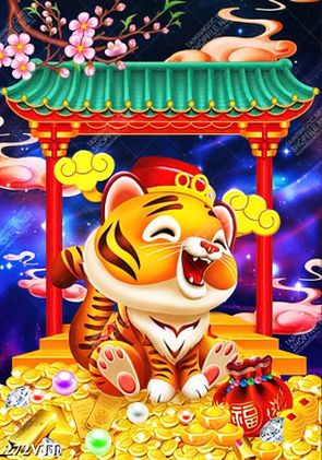 File In Tranh hổ con cũng vui vẻ phong thủy đem tài lộc treo phòng khách