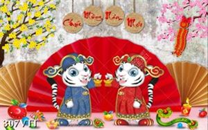 File In những bức tranh hổ vằn bên cành mai ngày Tết độc đáo và ý nghĩa