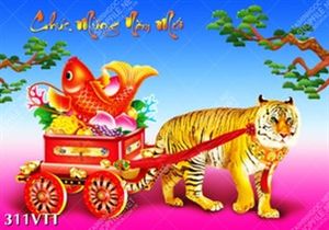 File In bộ siêu tập tranh hổ kéo xe vàng tân xuân nhâm dần 2022