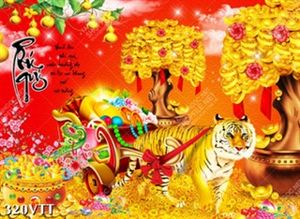 File In tổng hợp những mẫu tranh hổ kéo xe phú quý nhâm dần 2022