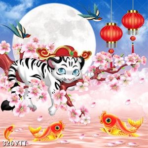 File In những mẫu tranh hổ thần tài trên cây đào ngày tết đẹp trong năm 2022