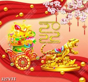 File In thiết kế đầy ý nghĩa các loại tranh hổ kéo xe vàng treo vào ngày Tết 2022