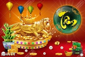 File In mẫu tranh mang tới sự mới lạ, hoàn mỹ hổ vàng chở tiền vàng không gian trong gia đình