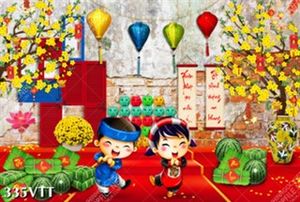 File In bộ tranh cung chúc tân xuân hai em bé mặc áo dài File In bộ tranh cung chúc tân xuân hai em bé mặc áo dài