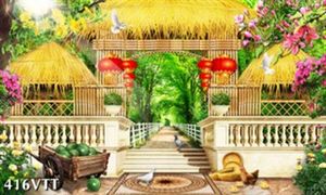 File In download mẫu tranh cổng làng quê của người dân đất Việt File In download mẫu tranh cổng làng quê của người dân đất Việt