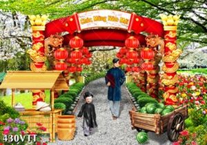 File In background cảnh cổng làng tranh tết quê hương File In background cảnh cổng làng tranh tết quê hương