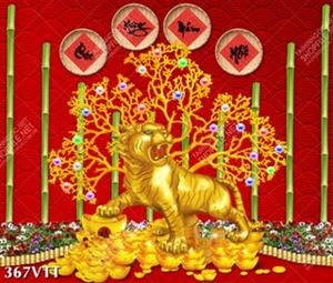 File In file gốc tranh hổ tài lộc nghệ thuật treo phòng khách