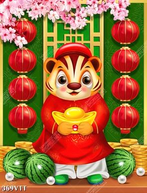 File In vector chất lượng cao tranh Hổ 3D oo0m vàng dán tường