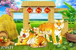 File In file PSD chất lượng cao gia đình mãnh hổ nhâm dần 2022