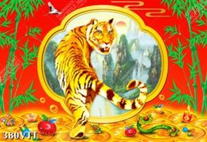 File In mẫu tranh mãnh hổ lên núi oai dũng vô song đẹp tả thực