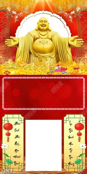 cầu cho năm mới an lành cùng với bộ lịch Phật Di lặc phú quý