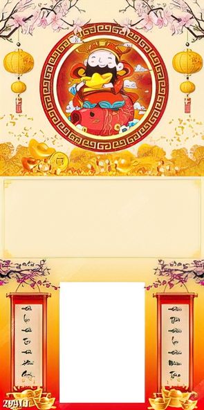 bộ lịch thần tài cưỡi cá chép có màu sắc hết sức ấm áp, gần gũi và quen thuộc