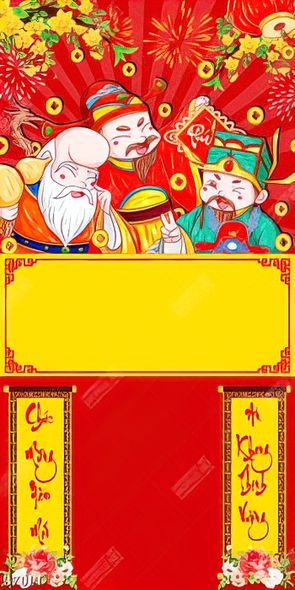 hình ảnh Phúc Lộc Thọ tạo nên nét đẹp mang đậm phong cách ngày tết cổ truyền dân tộc