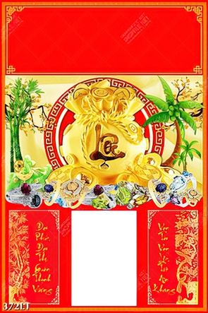 Tranh lịch túi vàng chữ lộc thư pháp đem lại may mắn thịnh vượng cho gia chủ