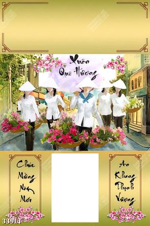 vẻ đẹp bình dị và giản đơn nhất người con gái mặc áo bà ba đội nón lá trong bộ lịch Xuân