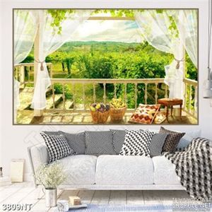 Tranh những ban công đầy thơ mộng trông vườn