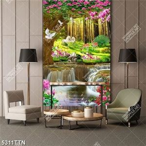 Tranh phong cảnh mùa thu 3D khổ dọc in uv Tranh phong cảnh mùa thu 3D khổ dọc in uv