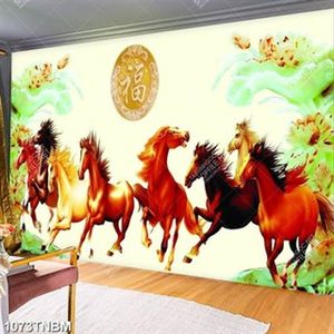 Tranh thư pháp bát mã giả ngọc file gốc