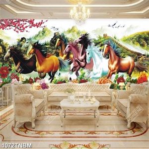 Tranh sơn dầu bát mã và hoa mẫu đơn đẹp nhất